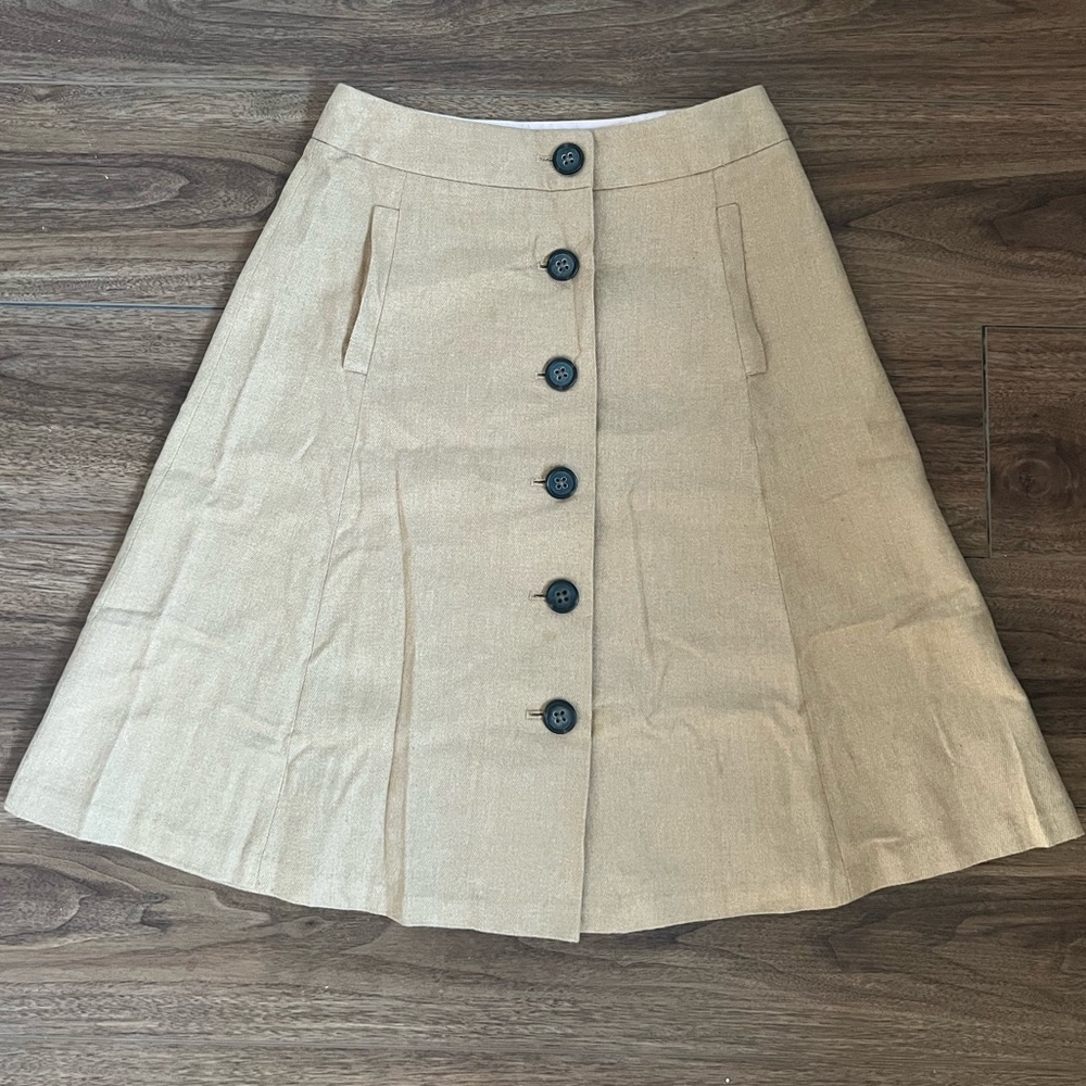 Banana Republic Tan Button Up A Line Skirt
